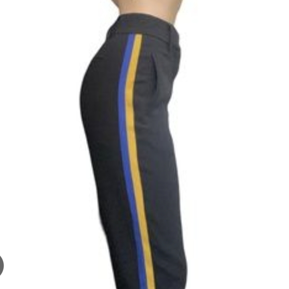 Wilfred Free Dress Pant with yellow and blue stripe cropped - Picture 1 of 8